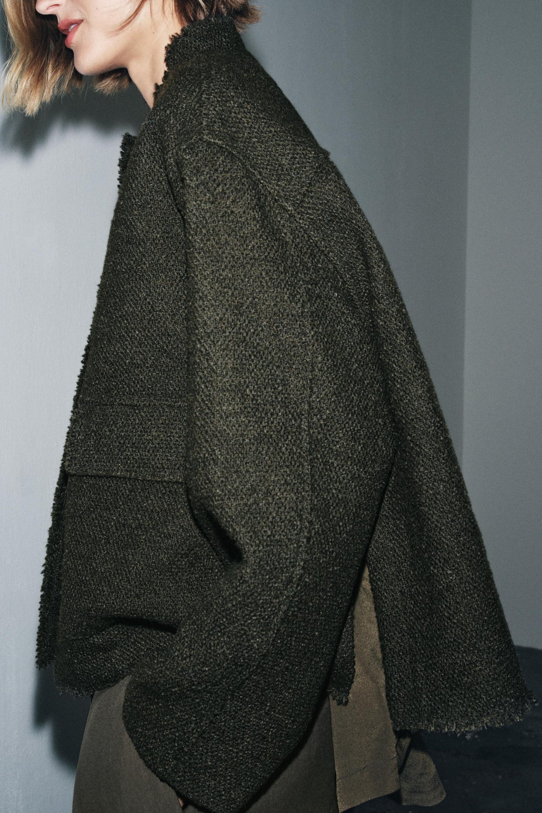 TEXTURED WOOL BLEND JACKET ZW COLLECTION - Image 3