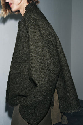 TEXTURED WOOL BLEND JACKET ZW COLLECTION - Image 3