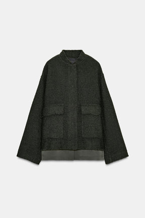 TEXTURED WOOL BLEND JACKET