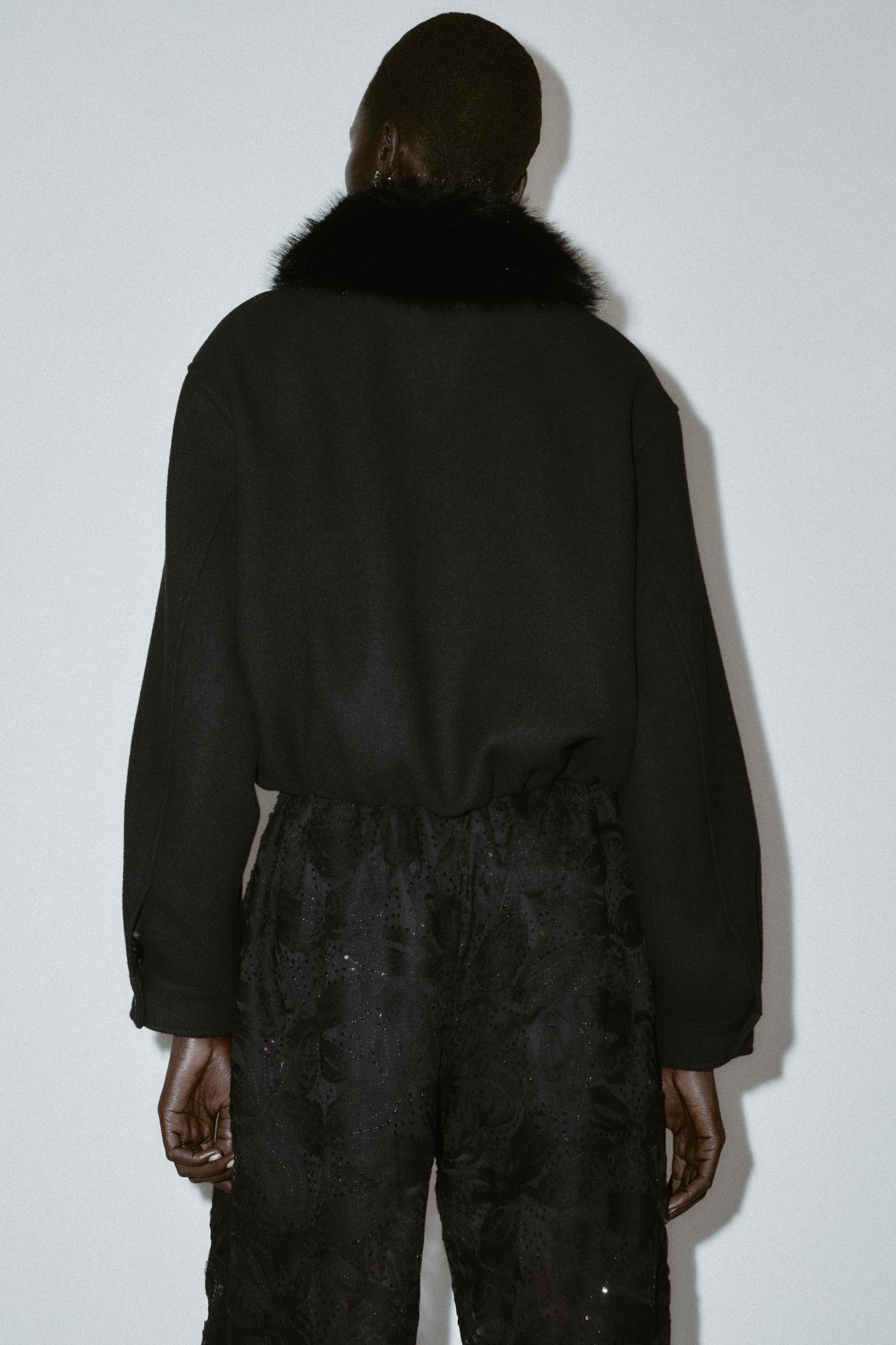 BOMBER JACKET WITH FAUX FUR COLLAR - Image 5