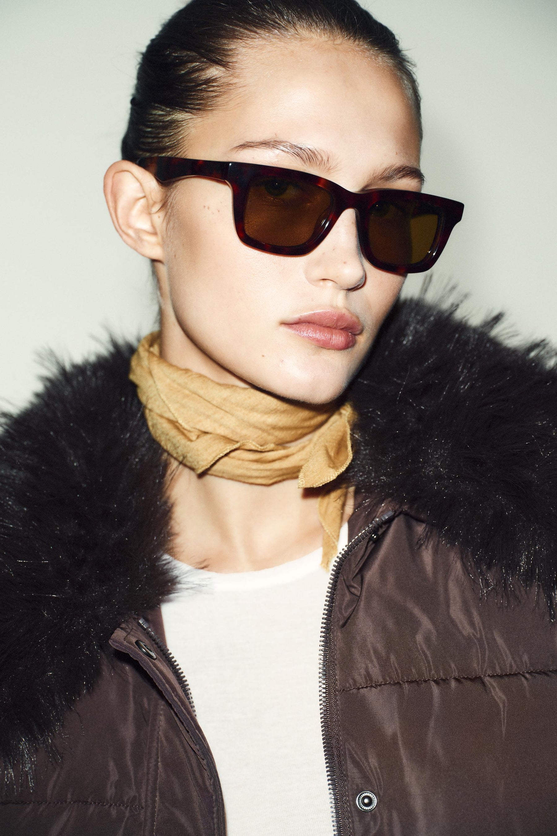 QUILTED BOMBER WITH FUR