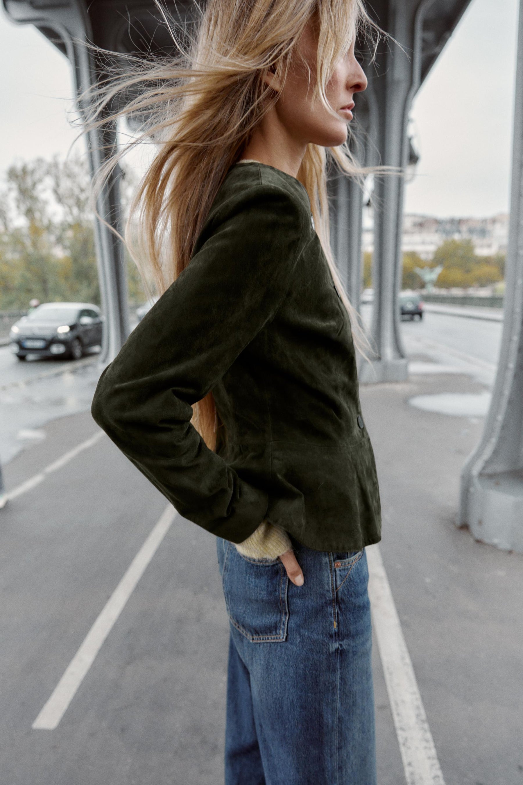 Leather Jacket with Evase