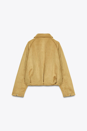 FAUX SUEDE BOMBER