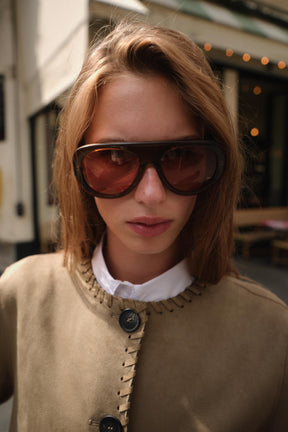 SUEDE EFFECT BRAIDED JACKET