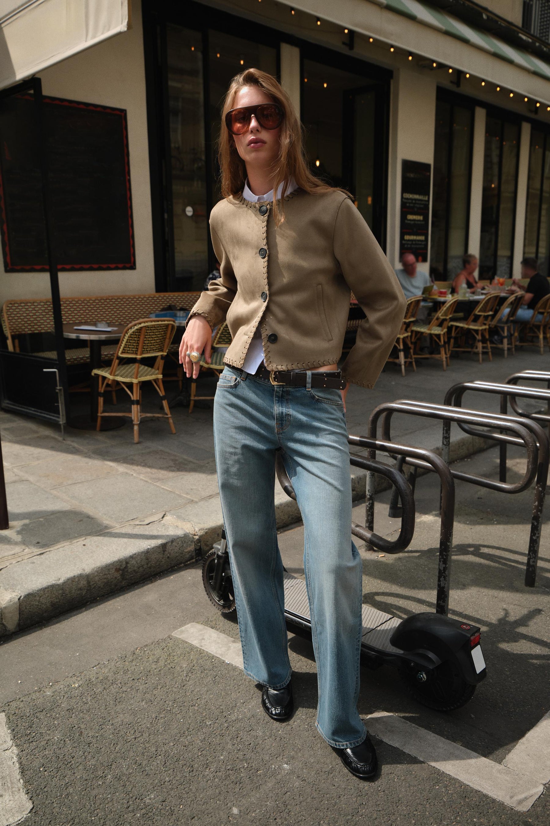 SUEDE EFFECT BRAIDED JACKET