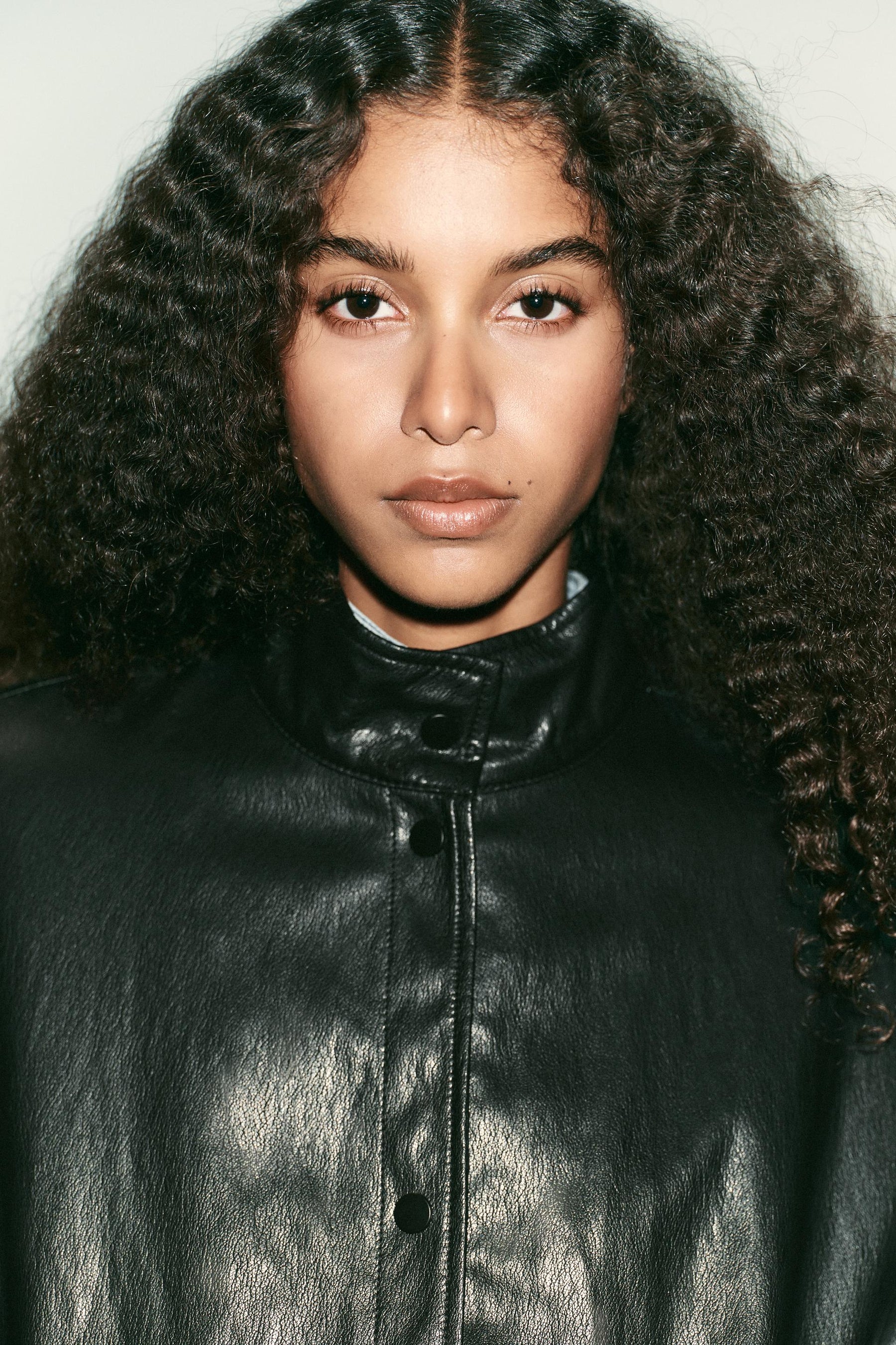 Faux Leather Bomber Jacket