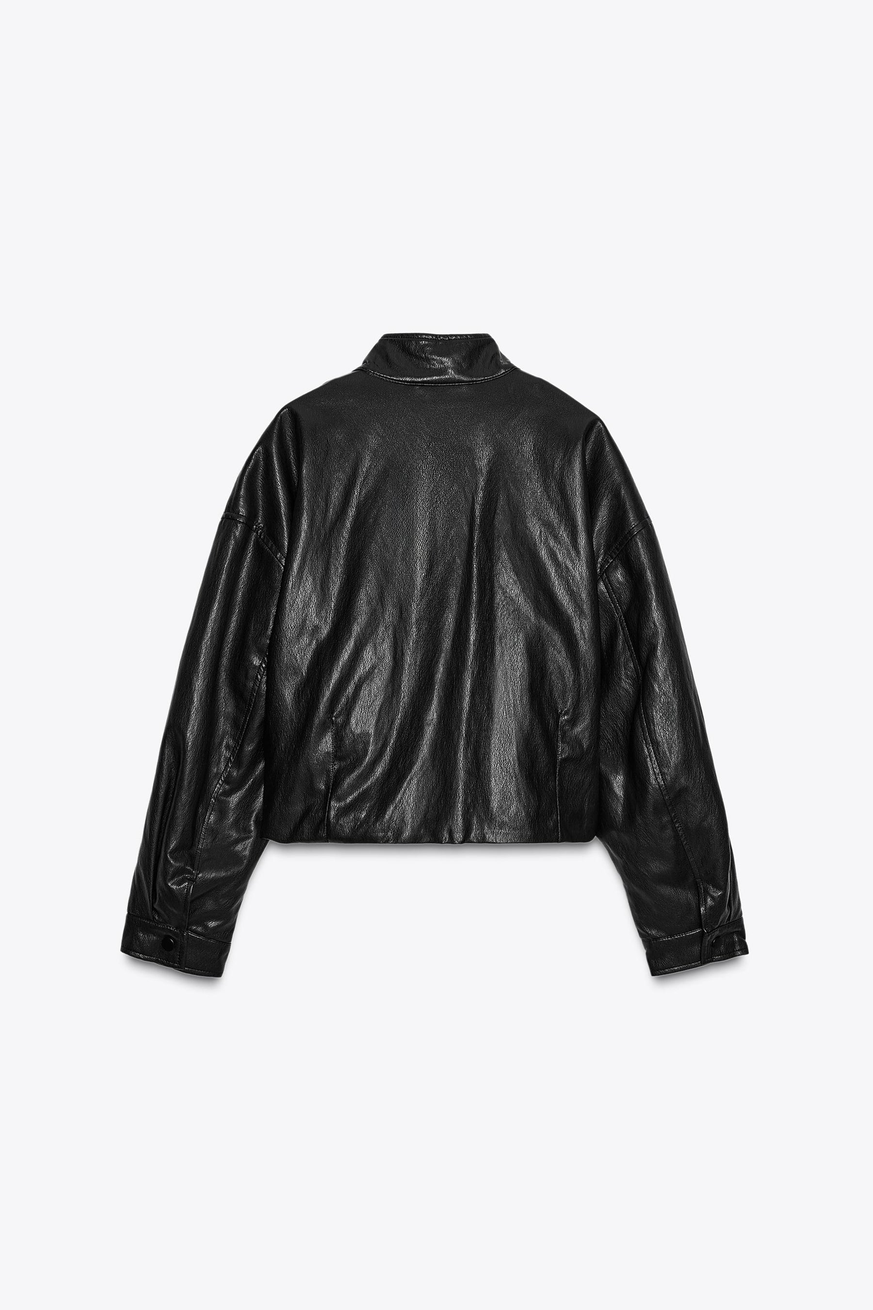 Faux Leather Bomber Jacket