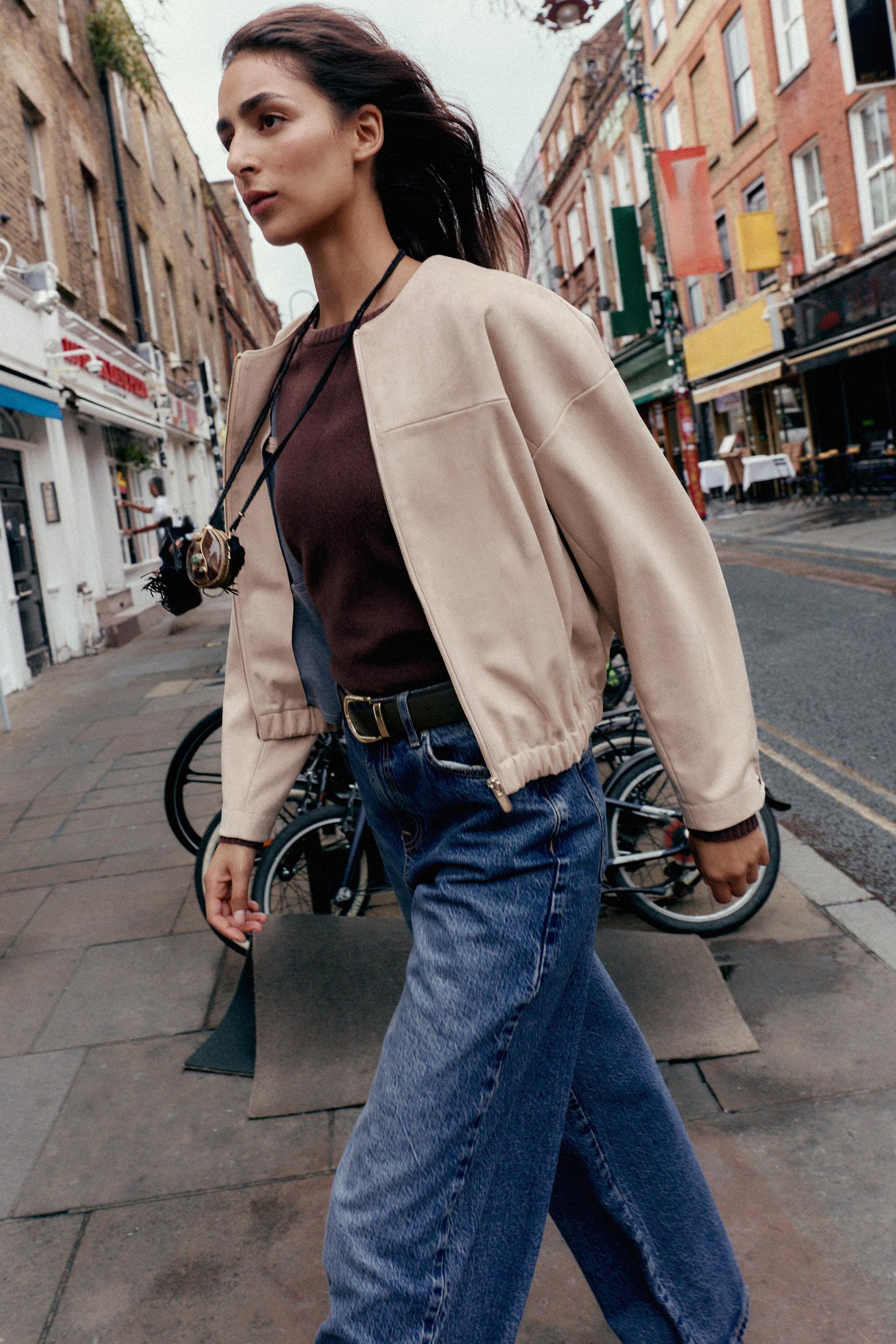 FAUX SUEDE BOMBER JACKET - Image 6