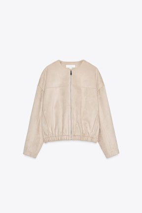 FAUX SUEDE BOMBER