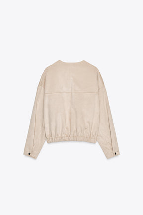 FAUX SUEDE BOMBER JACKET - Image 7