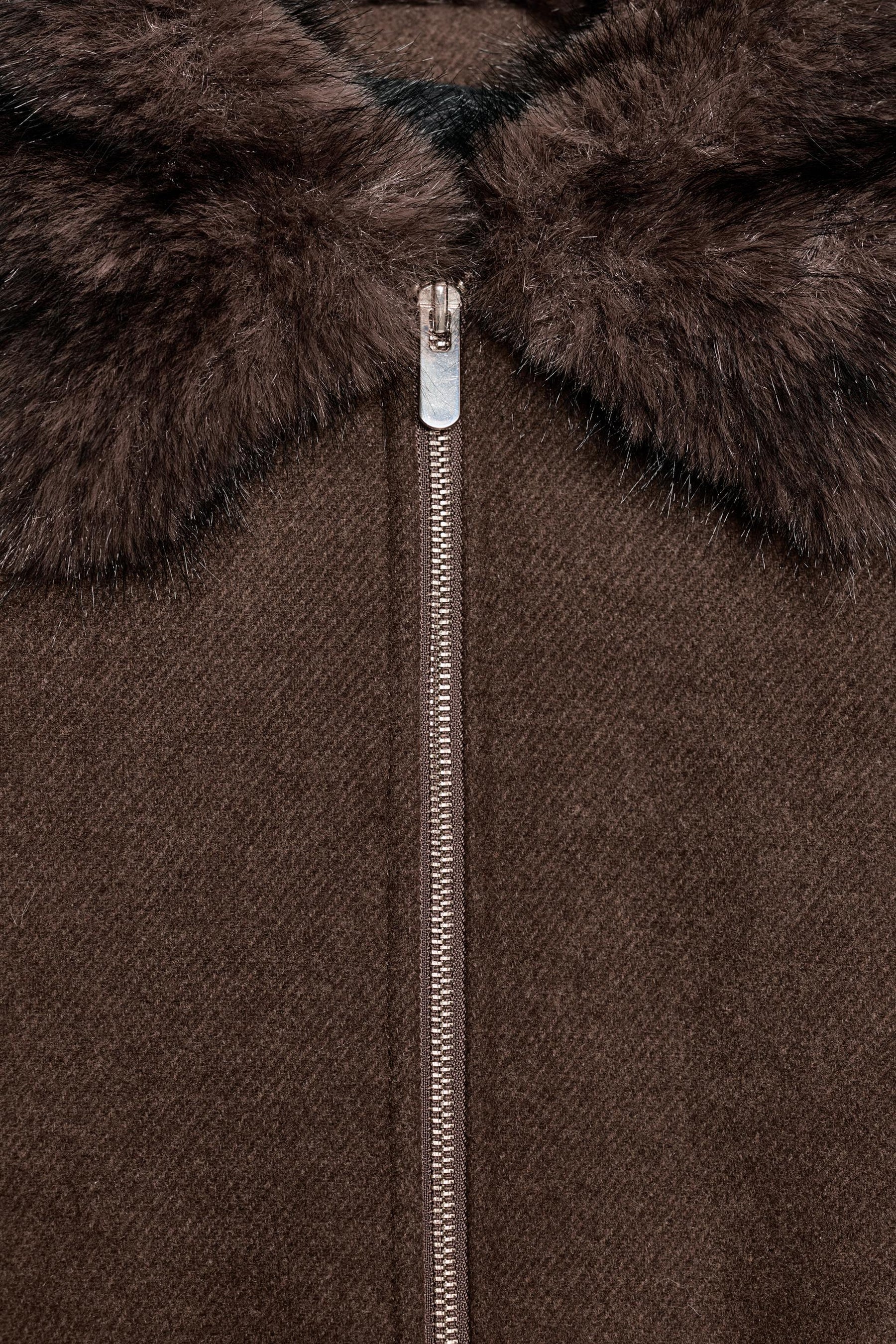 SOFT BOMBER JACKET WITH FAUX FUR COLLAR - Image 10