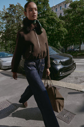 Faux Fur Collar Bomber