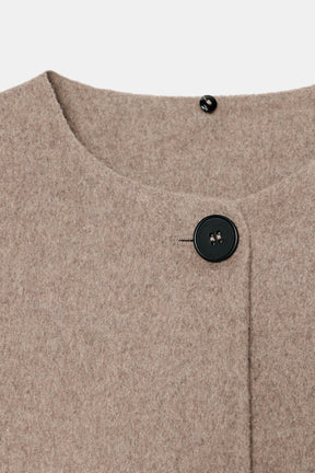 SHORT WOOL COAT WITH SCARF - Image 9