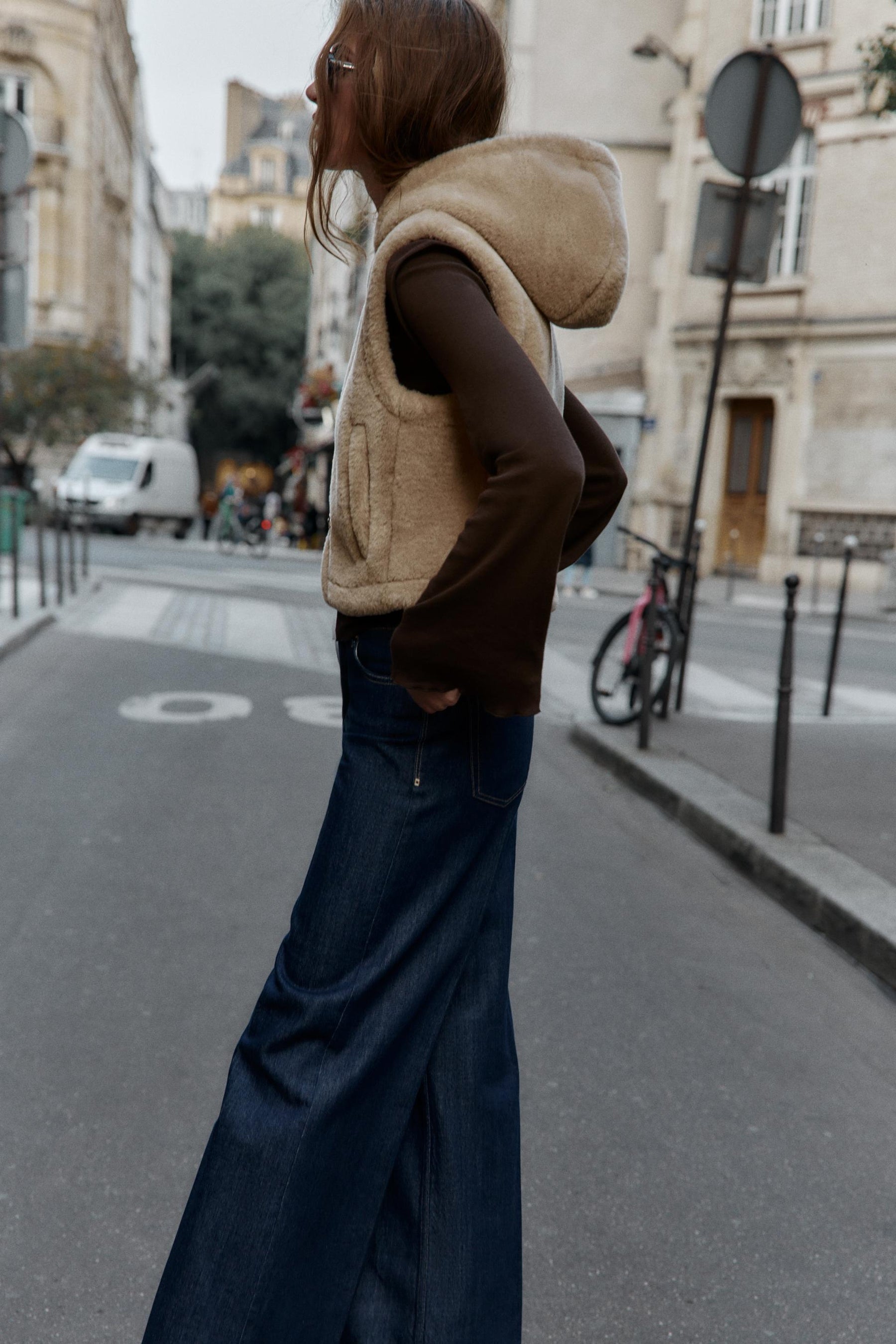 FAUX SHEARLING GILET WITH TOGGLES - Image 3