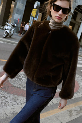 FAUX FUR BOMBER