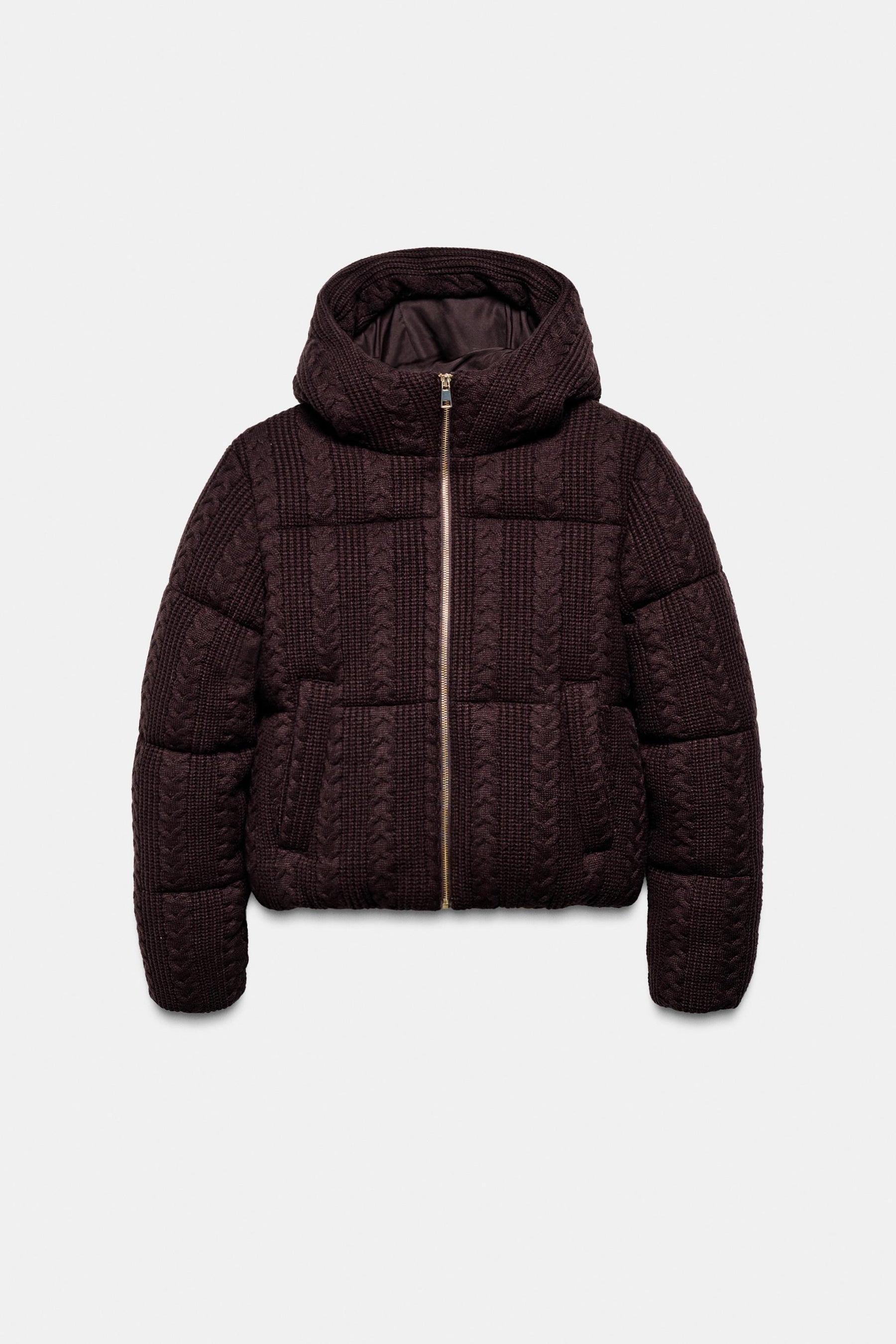 CABLE KNIT HOODED ANORAK - Image 7