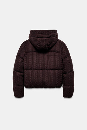 CABLE KNIT HOODED ANORAK - Image 8