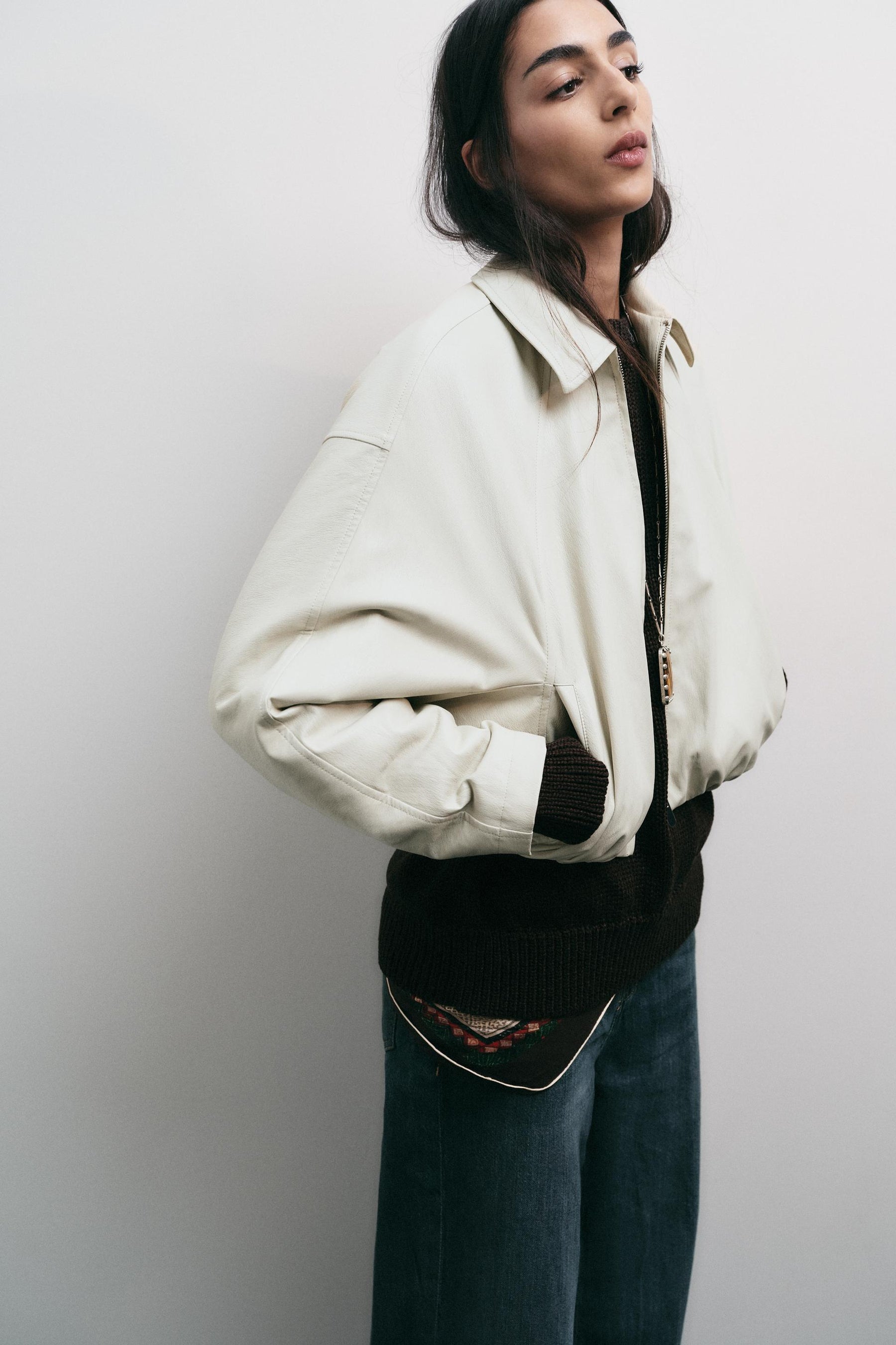 FAUX LEATHER BOMBER JACKET - Image 3