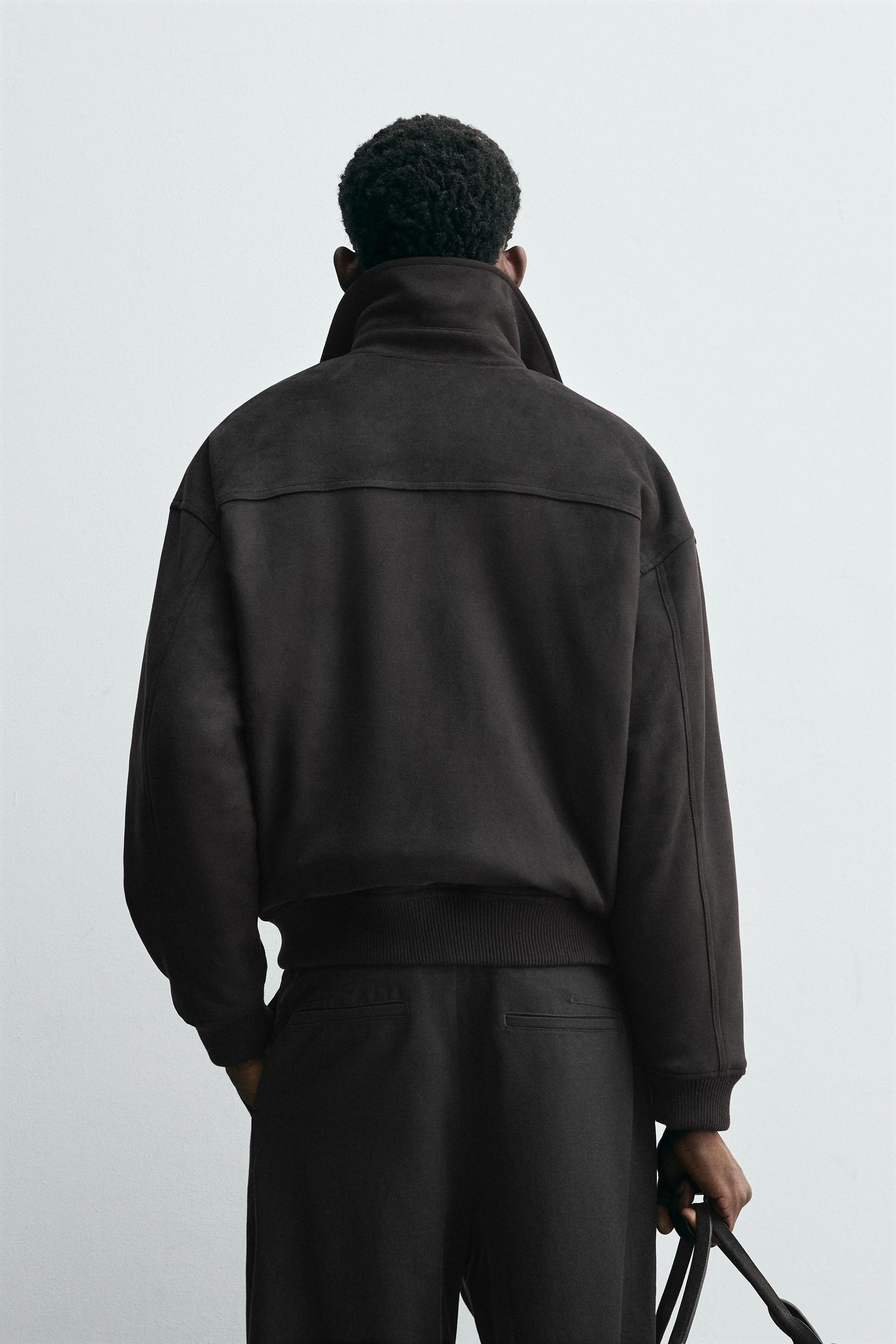 FAUX SUEDE QUILTED JACKET - Image 3