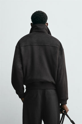 FAUX SUEDE QUILTED JACKET - Image 3