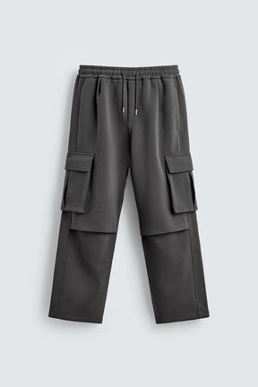 NEOPRENE-EFFECT PLEATED CARGO TROUSERS - Image 5