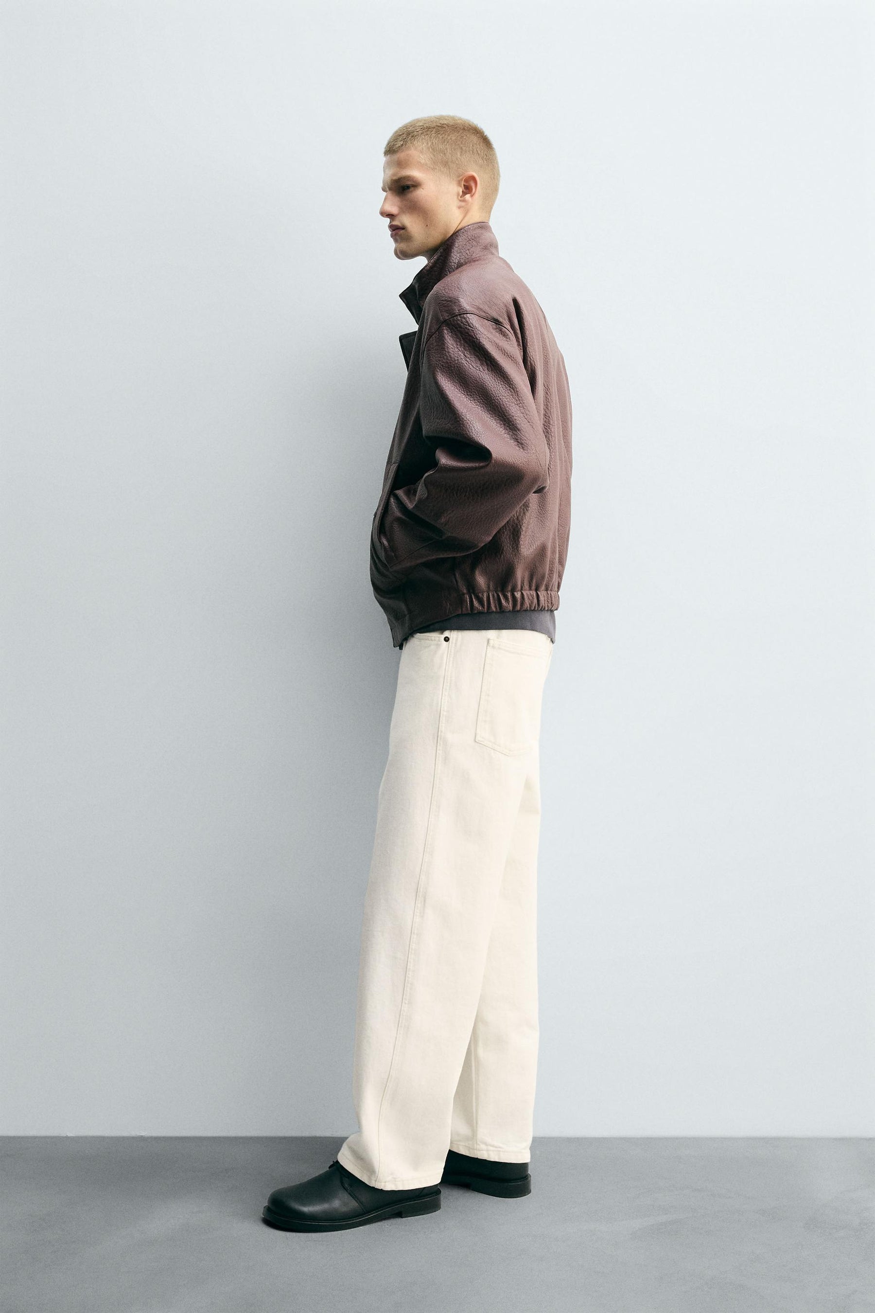 LEATHER EFFECT TEXTURED JACKET - Image 4