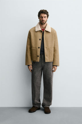 DOUBLE-FACED FAUX LEATHER JACKET - Image 1