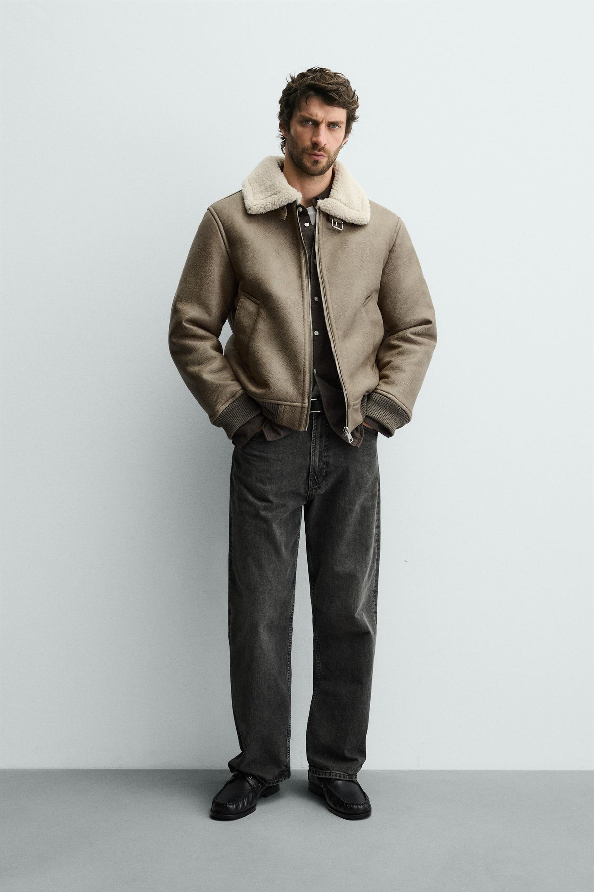 DOUBLE-FACED FAUX LEATHER JACKET - Image 1