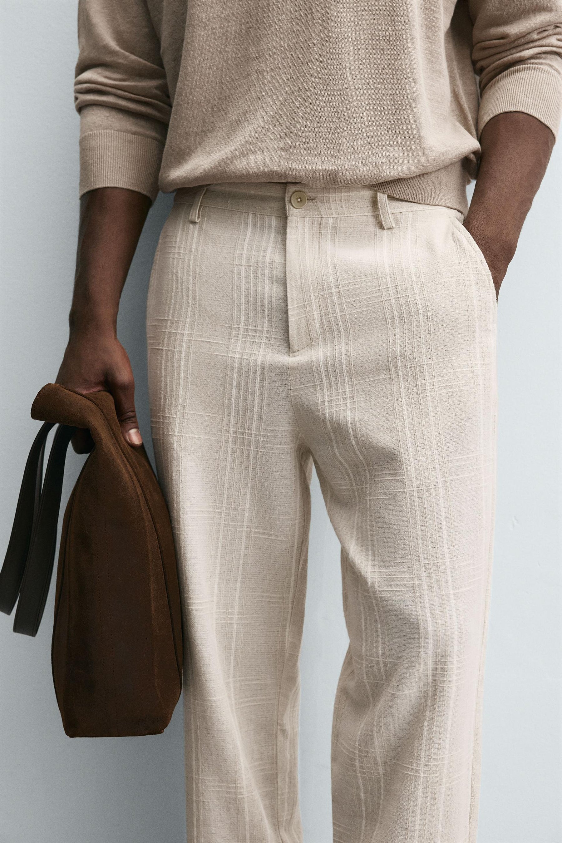 STRIPED REGULAR FIT TROUSERS - Image 5