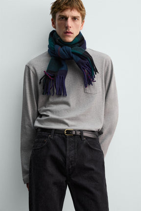 TOPSTITCHED LEATHER BELT AARON LEVINE X - Image 1