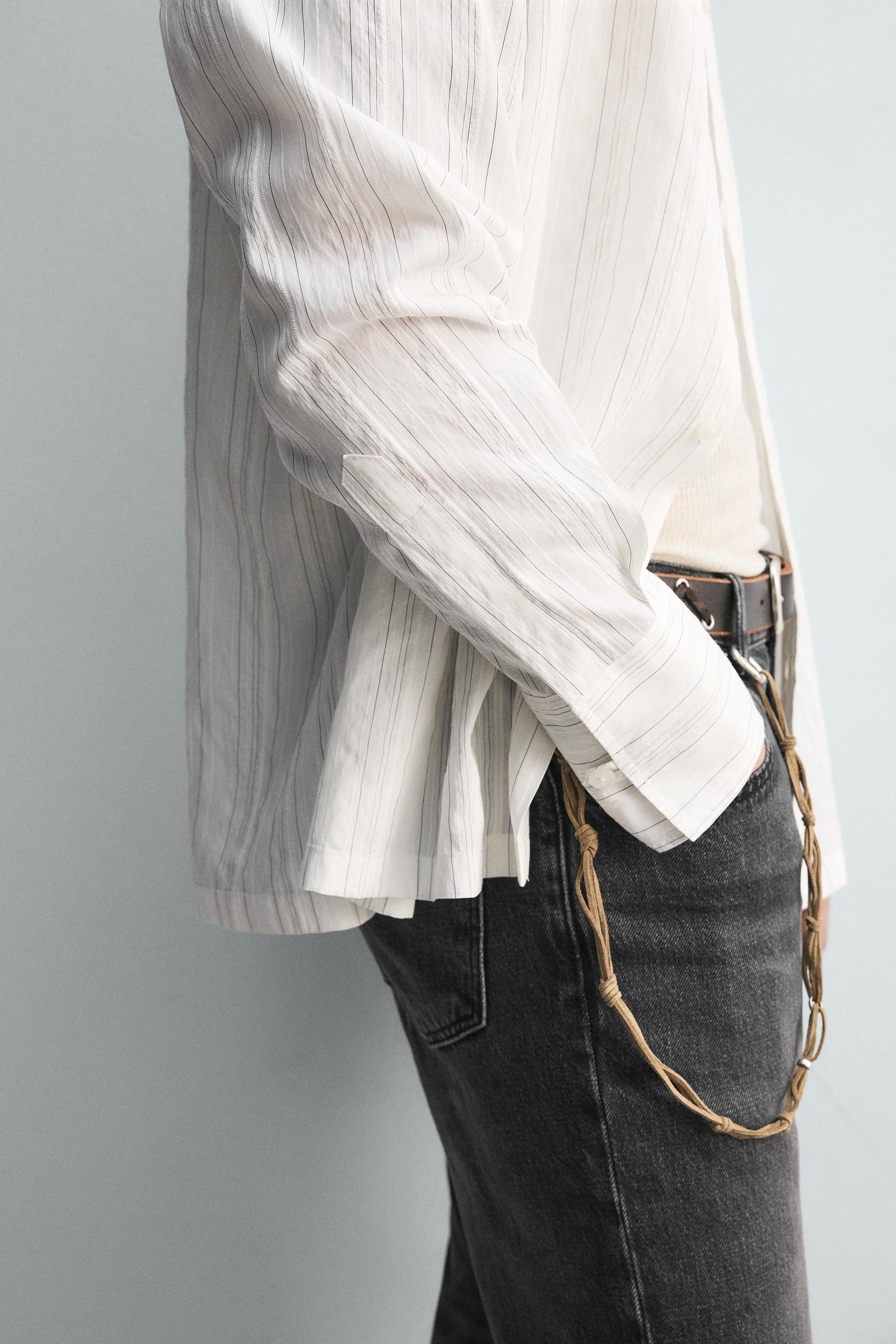STRIPED FLOWING SHIRT - Image 5