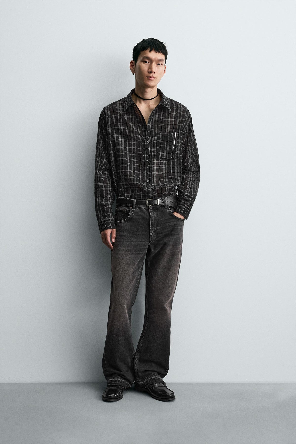 TEXTURED CHECK SHIRT - Image 1
