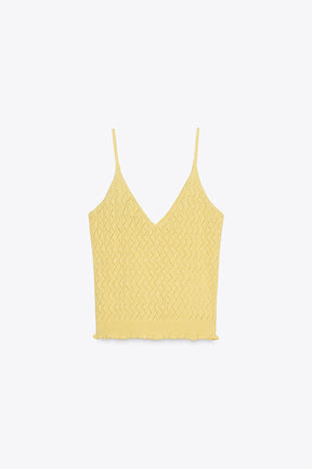 POINTELLE KNIT TOP WITH FRILLS - Image 6