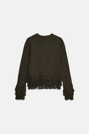 FRINGED KNIT CARDIGAN - Image 5