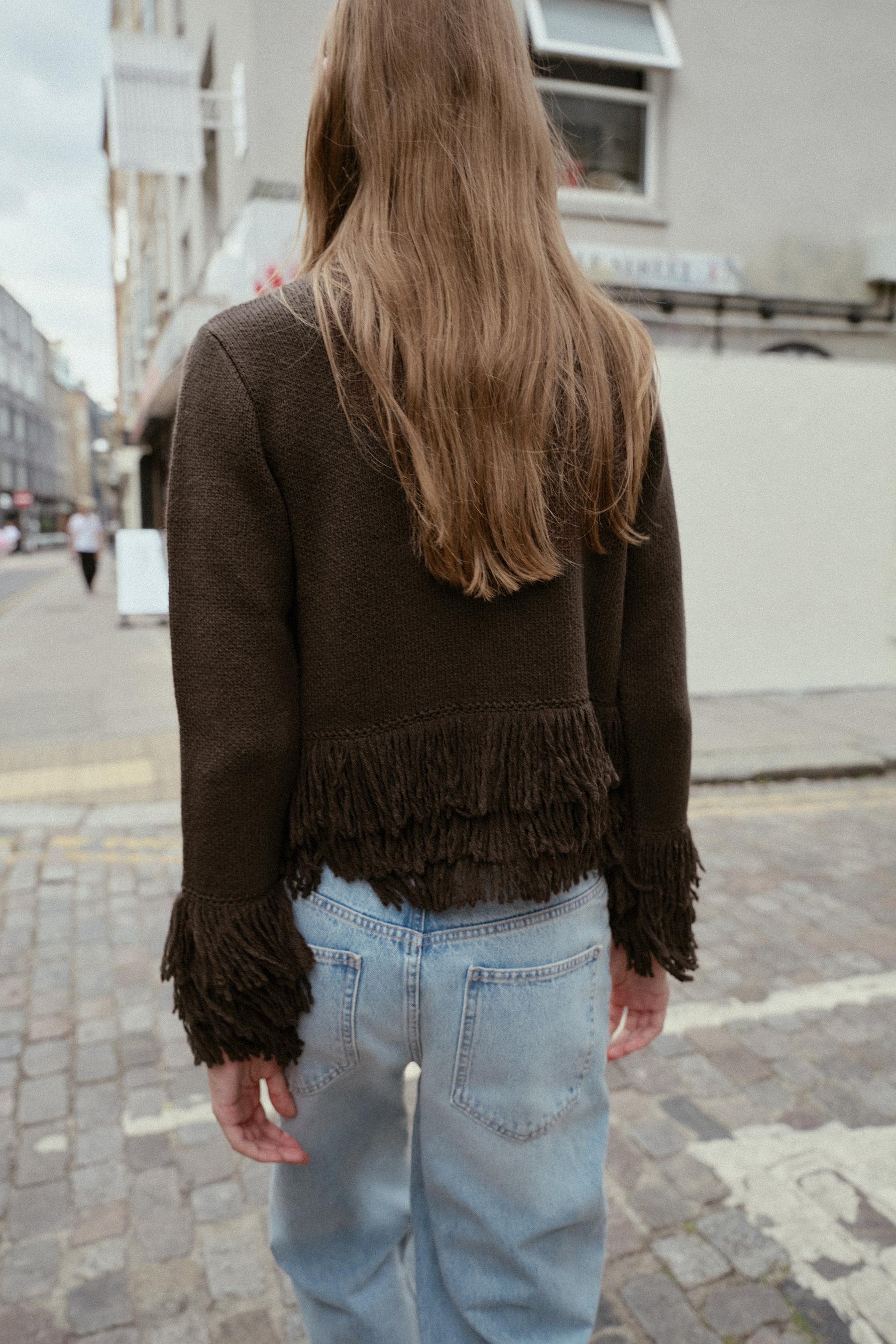 Fringed Knit Cardigan