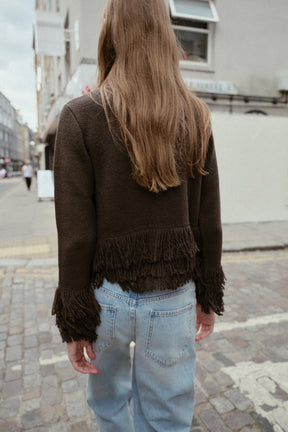 Fringed Knit Cardigan