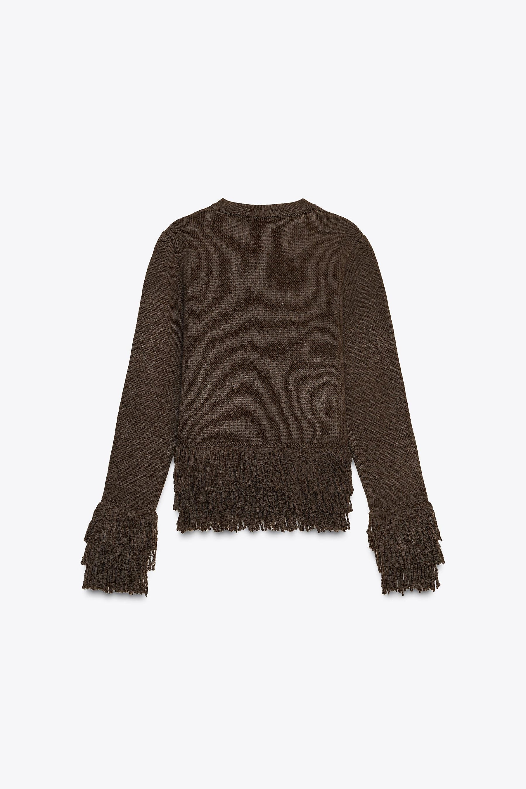 Fringed Knit Cardigan