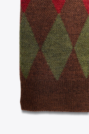 Argyle Knit Cardigan