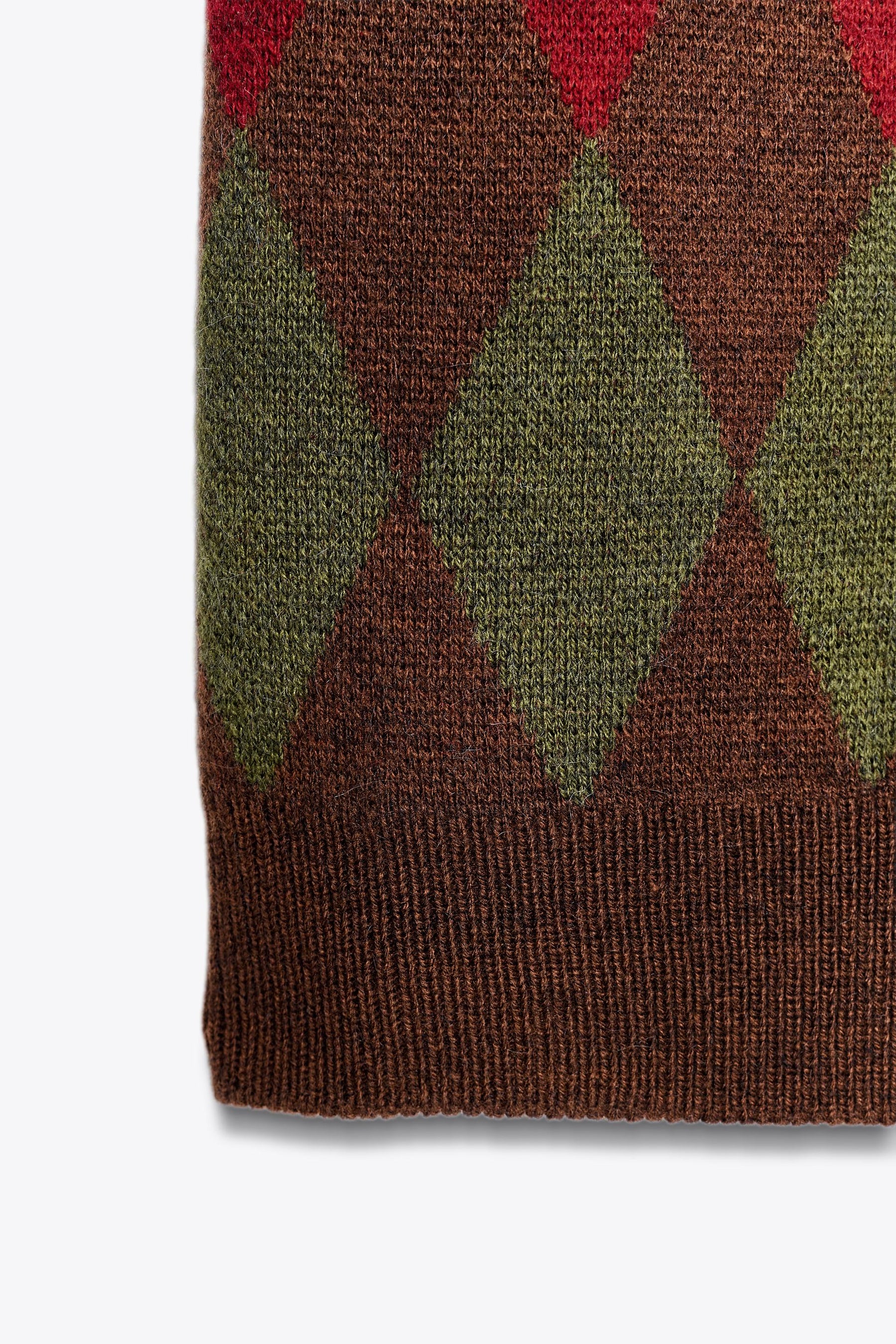 ARGYLE KNIT POLO CARDIGAN - Image 2