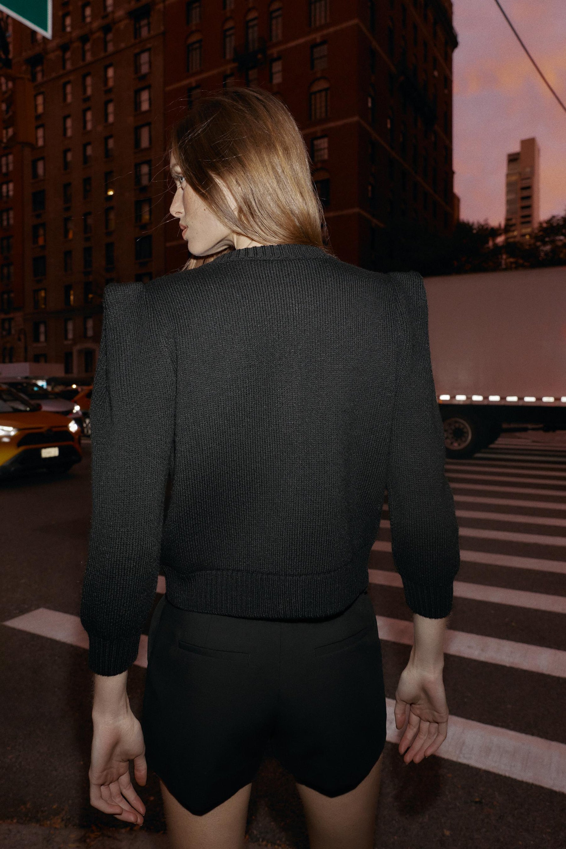 Knit Cardigan with Shoulder