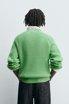 TEXTURED COTTON BLEND JUMPER - Image 3