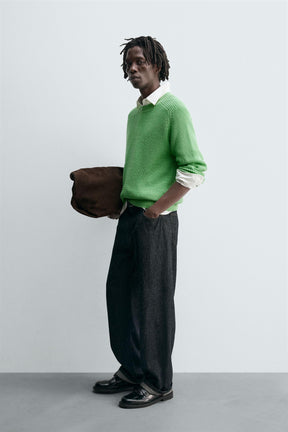 TEXTURED COTTON BLEND JUMPER - Image 4