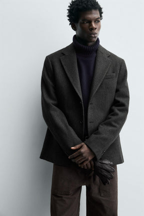 HERRINGBONE TEXTURED BLAZER - Image 5