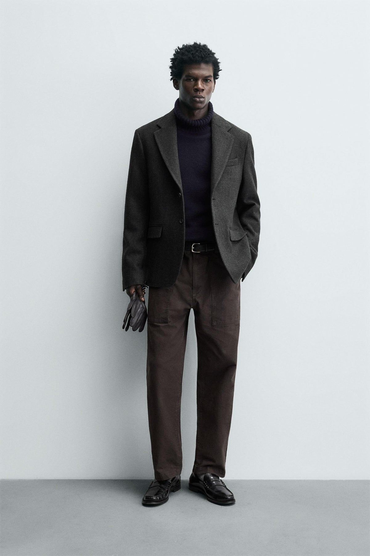 HERRINGBONE TEXTURED BLAZER - Image 1