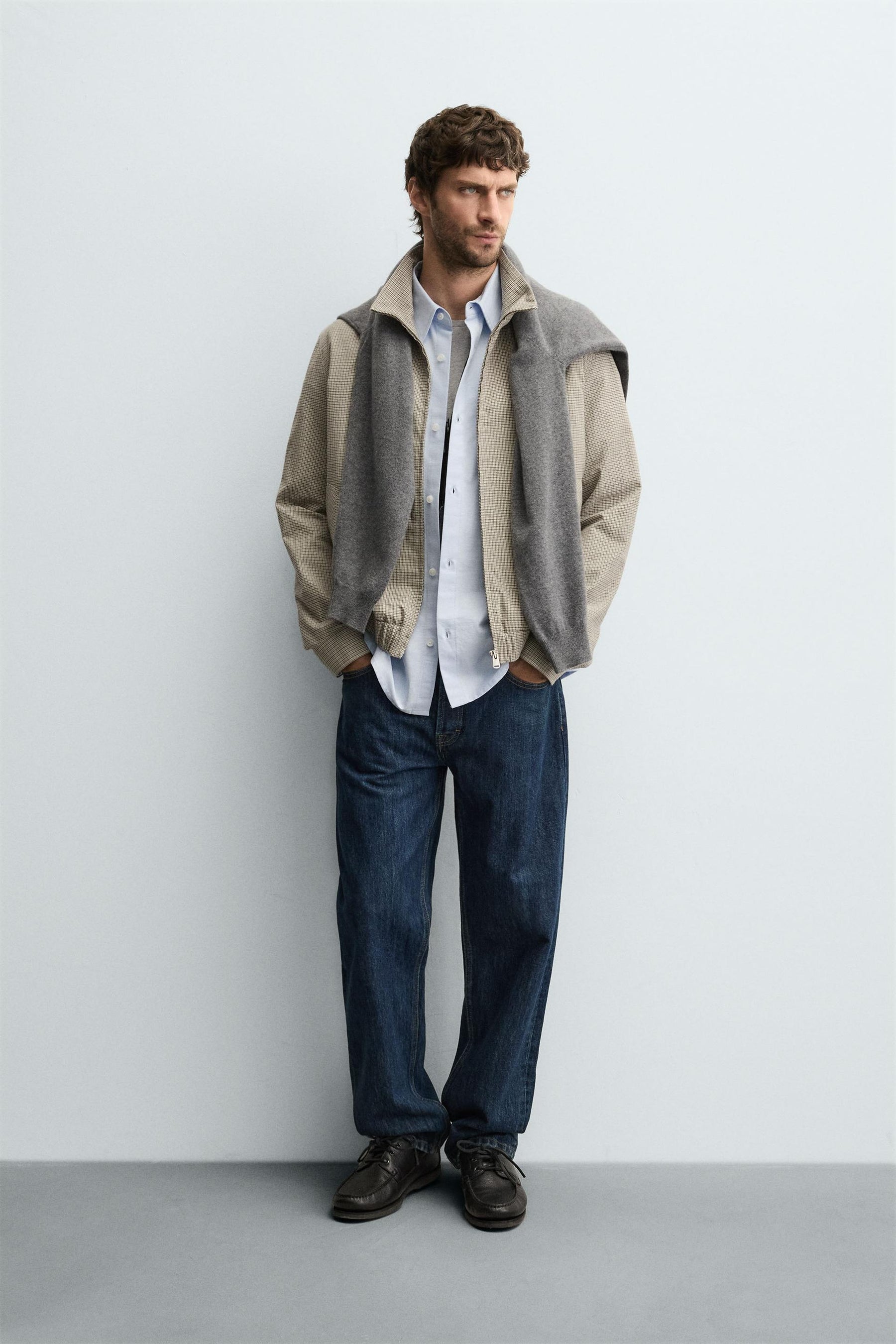 CHECK TEXTURED JACKET - Image 1