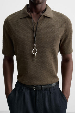 GEOMETRIC JACQUARD POLO SHIRT - Image 5