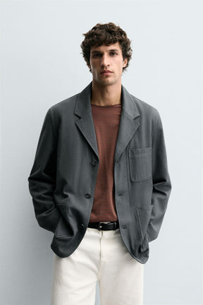 RELAXED FIT TEXTURED BLAZER - Image 2