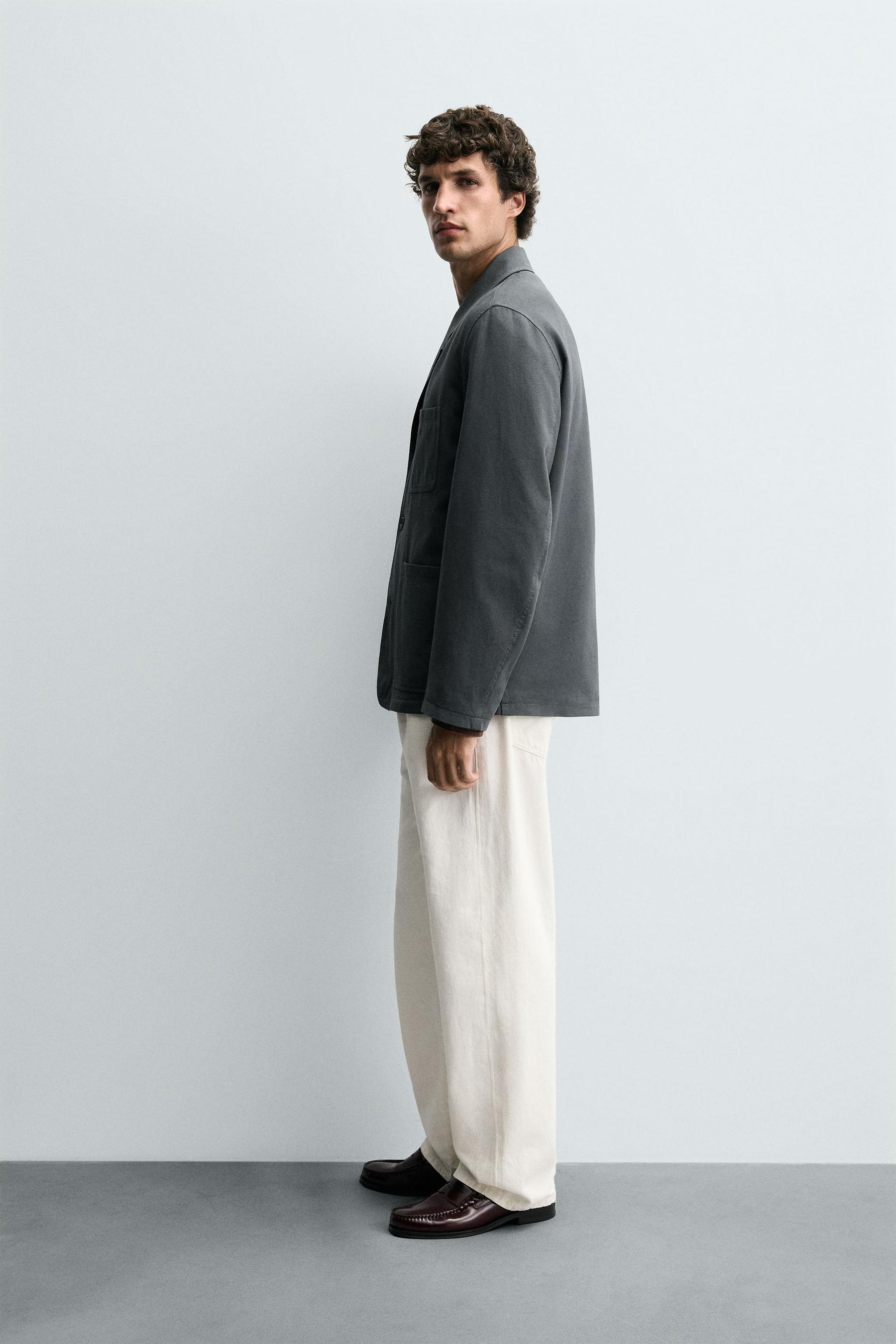 RELAXED FIT TEXTURED BLAZER - Image 4