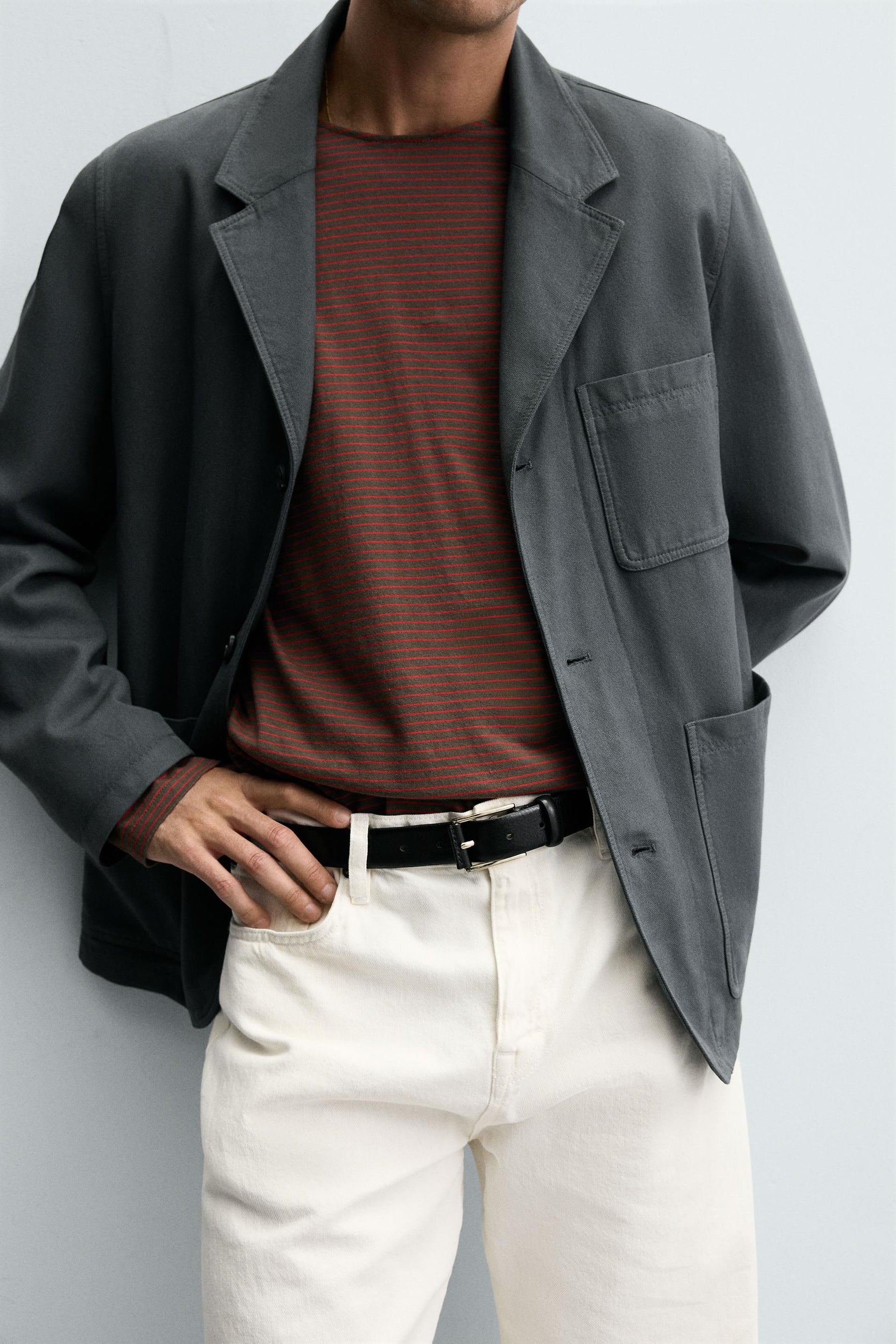 RELAXED FIT TEXTURED BLAZER - Image 5