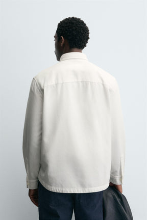 TEXTURED SHIRT WITH POCKET - Image 3